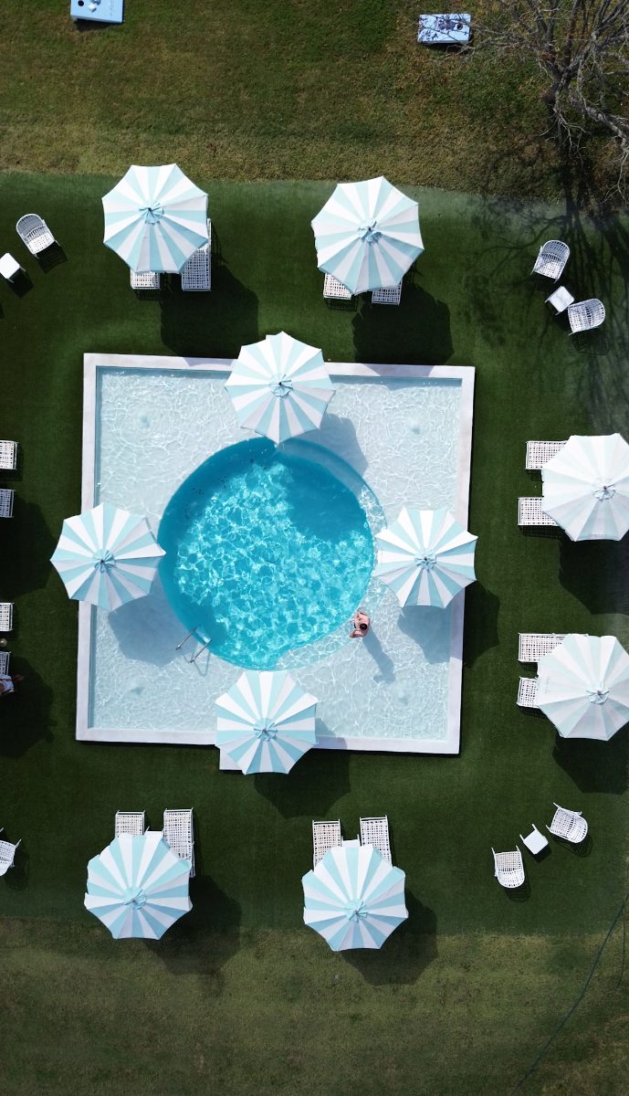 The Frenchie pool from above