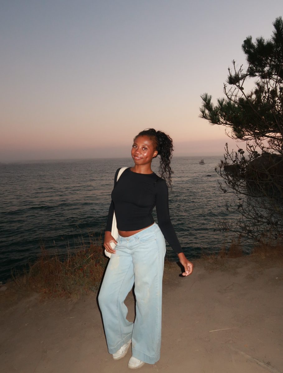 Maya on the coast at golden hour